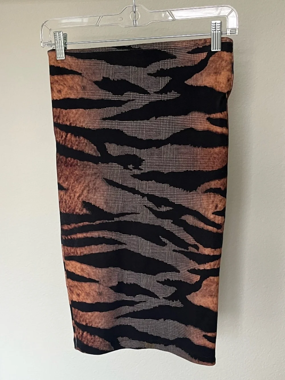 McQ ALEXANDER MCQUEEN | Animal Multi Tiger Print Cotton Pencil Skirt | Size XS